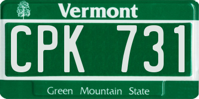 VT license plate CPK731
