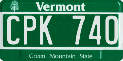 VT license plate CPK740