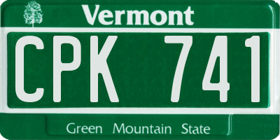 VT license plate CPK741
