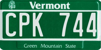 VT license plate CPK744