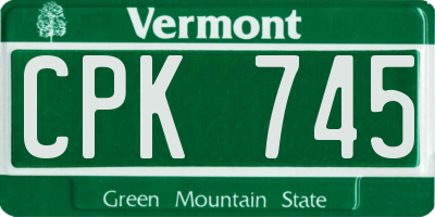 VT license plate CPK745