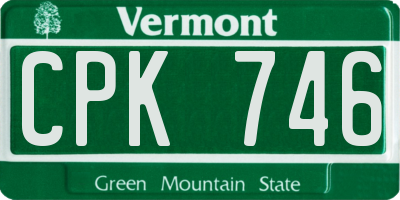 VT license plate CPK746