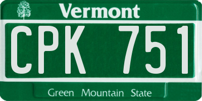 VT license plate CPK751