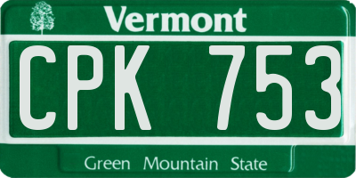 VT license plate CPK753