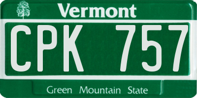 VT license plate CPK757
