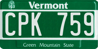 VT license plate CPK759
