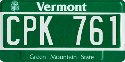 VT license plate CPK761