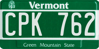 VT license plate CPK762
