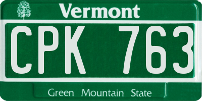 VT license plate CPK763