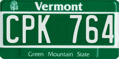 VT license plate CPK764