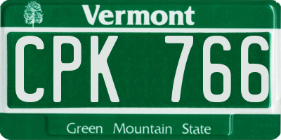 VT license plate CPK766