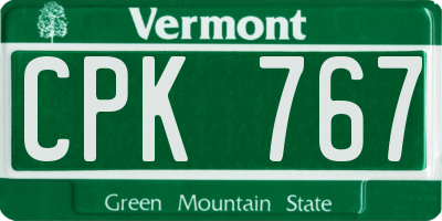 VT license plate CPK767