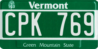 VT license plate CPK769