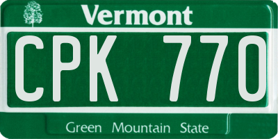 VT license plate CPK770