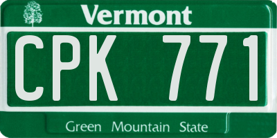 VT license plate CPK771