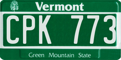 VT license plate CPK773