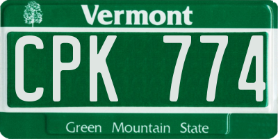 VT license plate CPK774