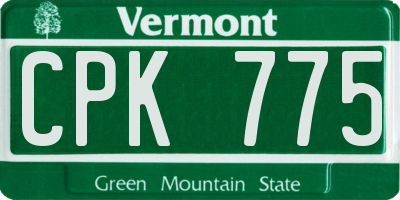VT license plate CPK775