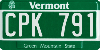 VT license plate CPK791
