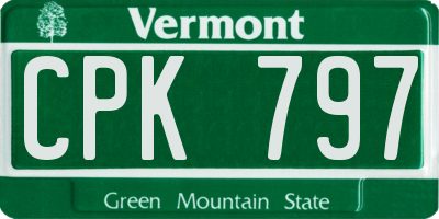 VT license plate CPK797