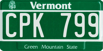 VT license plate CPK799