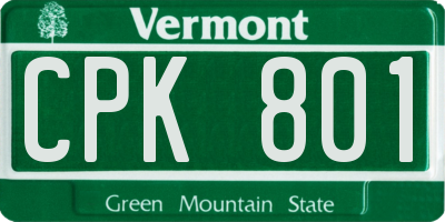 VT license plate CPK801