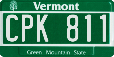 VT license plate CPK811