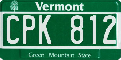 VT license plate CPK812