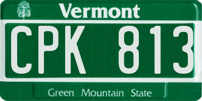 VT license plate CPK813