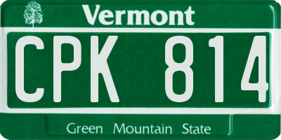 VT license plate CPK814