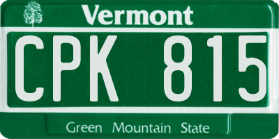 VT license plate CPK815