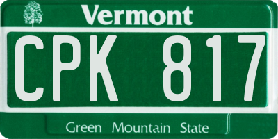 VT license plate CPK817