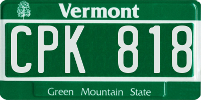 VT license plate CPK818