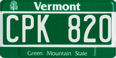 VT license plate CPK820