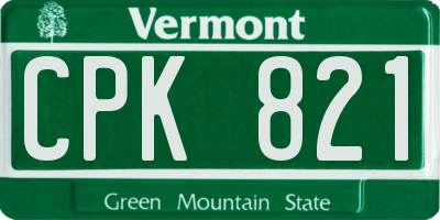 VT license plate CPK821