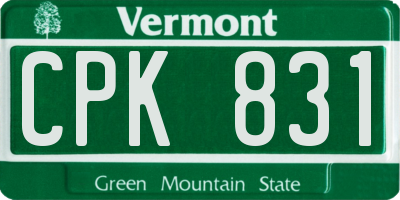 VT license plate CPK831