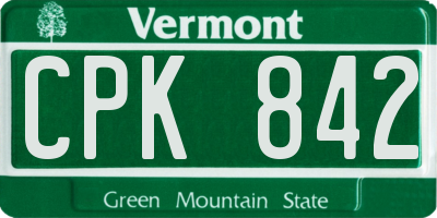 VT license plate CPK842