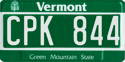 VT license plate CPK844