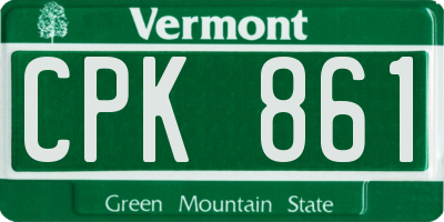 VT license plate CPK861