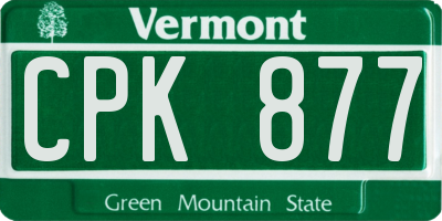 VT license plate CPK877