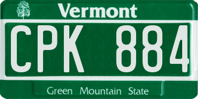 VT license plate CPK884