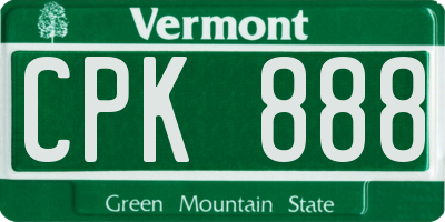 VT license plate CPK888