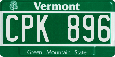 VT license plate CPK896