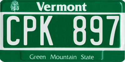 VT license plate CPK897
