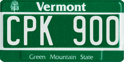 VT license plate CPK900