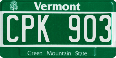 VT license plate CPK903