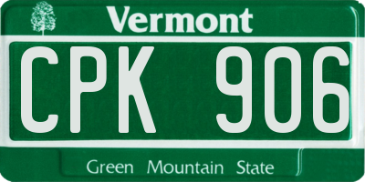 VT license plate CPK906