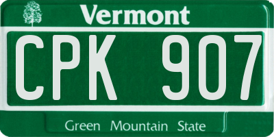 VT license plate CPK907