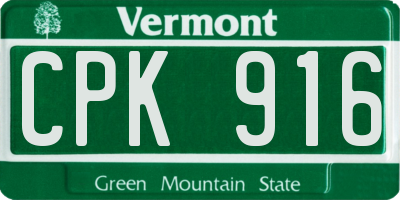 VT license plate CPK916