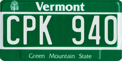 VT license plate CPK940